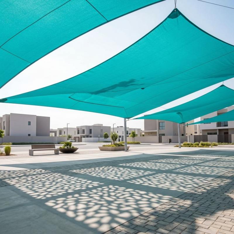 Layar Naungan 100% Virgin HDPE UV Block Tenda Jaring Permeabel